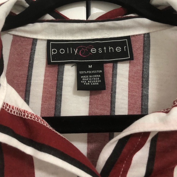 Collared tie front rolled sleeve top - Picture 2 of 3